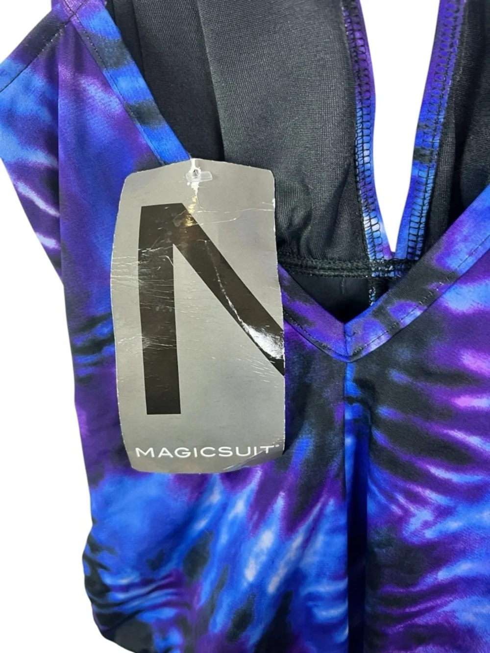 MagicSuit Katrina Purple Blue Tie Dye one Piece Swimsuit Tummy Control 12 NWT